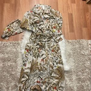 H&M maxi button down dress floral print